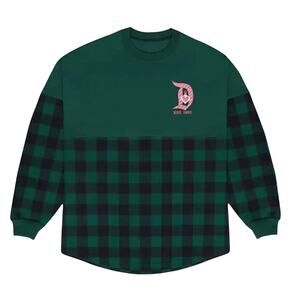 Disney Parks Store Disneyland Holiday Plaid Green Spirit Jersey Christmas sz XS